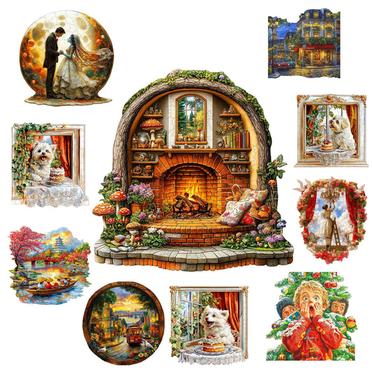 Fantasy Style Wooden Jigsaw Puzzle Wood Home Decor Painting Christmas and Halloween Gift Toy For Teen And Kid