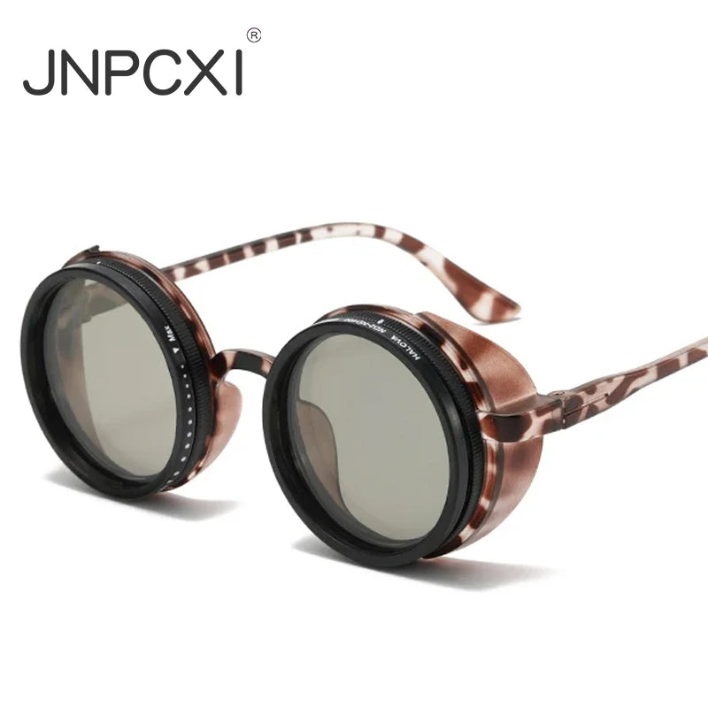 JNPCXI New ND9-level Adjustable Dimming Men Polarized Sunglasses Shades UV400 Retro Round Punk Women Outdoor Sports Sun Glasses