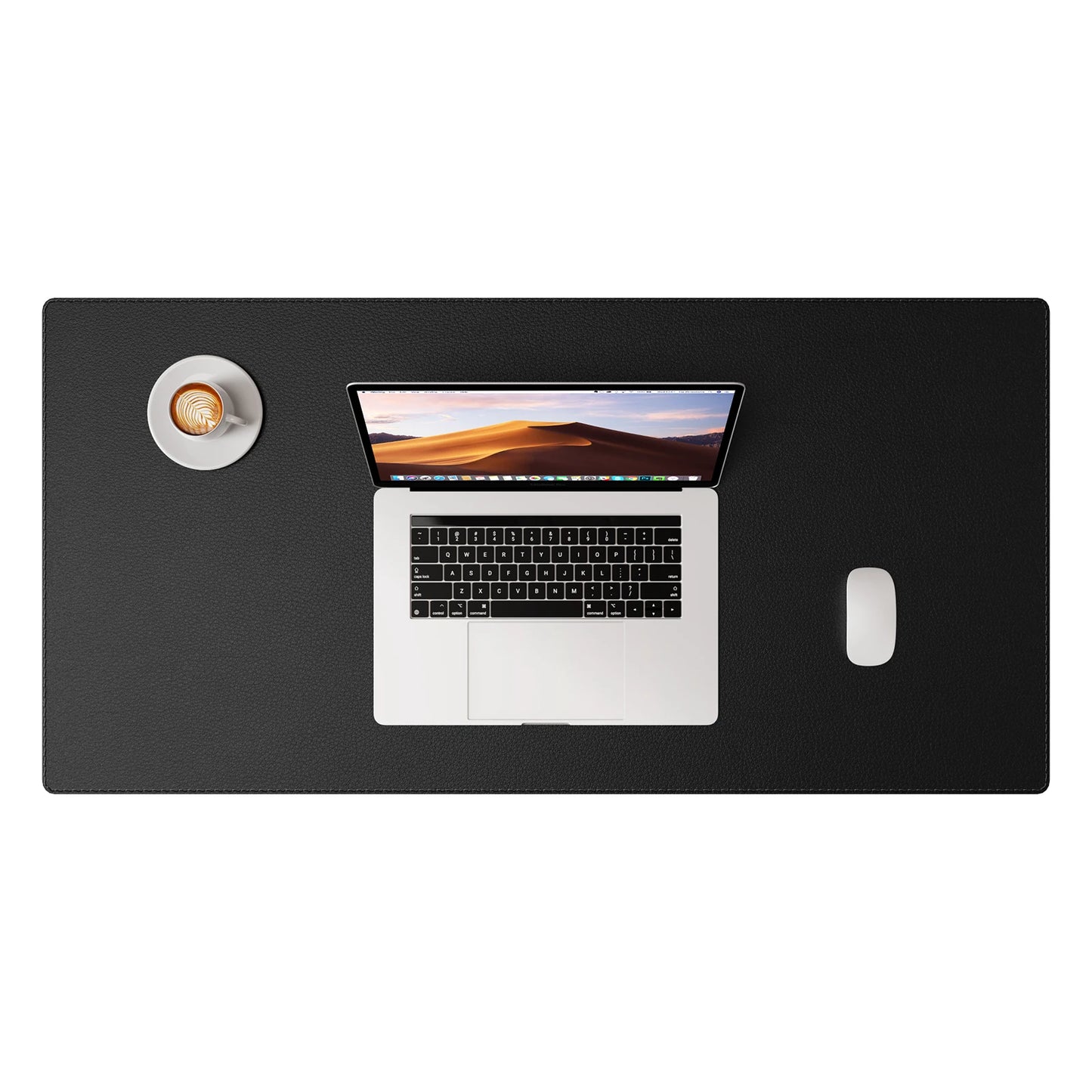 Stitched Edges PU Leather Office Desk Mat, Non-Slip Mouse Pad, Waterproof Desk Pad Protector for School Office Home