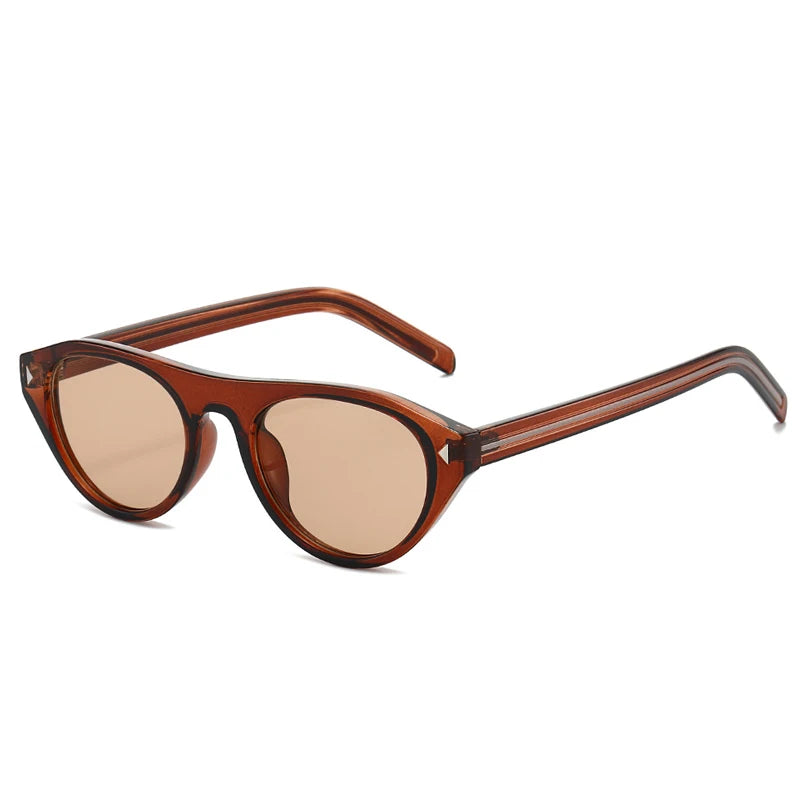 JNPCXI Vintage Cat Eye Sunglasses for Women Trendy Rivet Design Flat Top Sun Glasses Men Gafas De Sol Hombre S2611