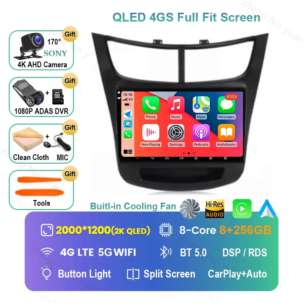 Android 16 CarPlay Auto Car Radio Multimedia navigation video Autoradio Stereo For Ch For Chevroletevrolet Sail Aveo 2015 - 2019