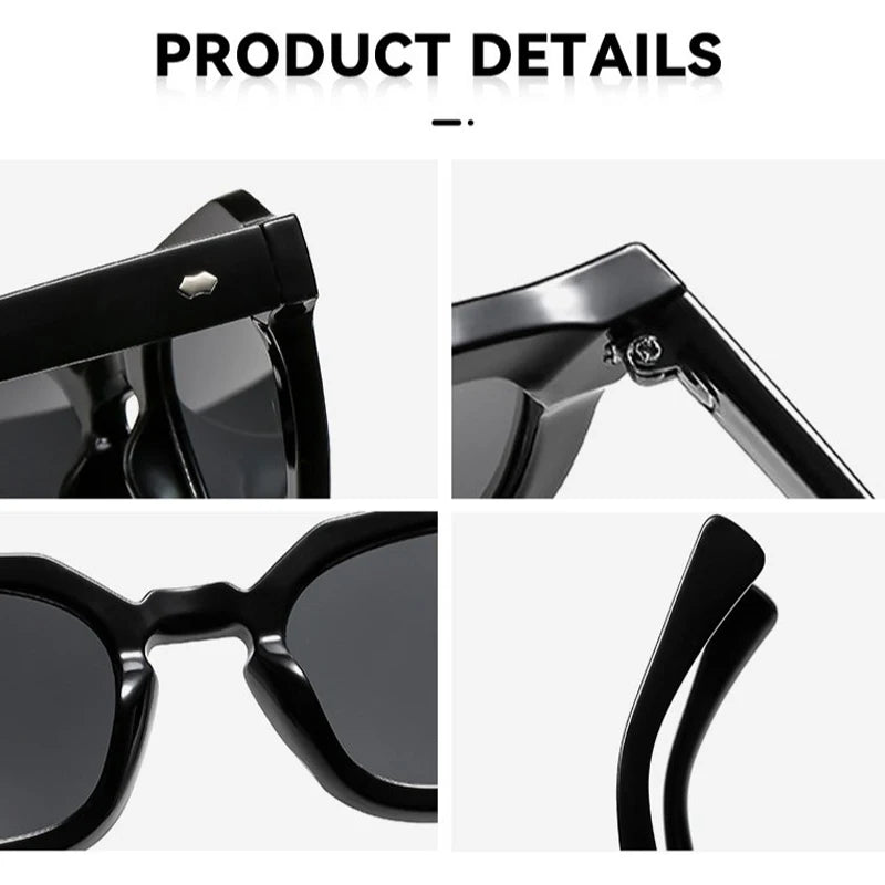 JNPCXI New Fashion Candy Color Square Women Sunglasses Leopard Shades UV400 Retro Trending Rivets Men Sun Glasses