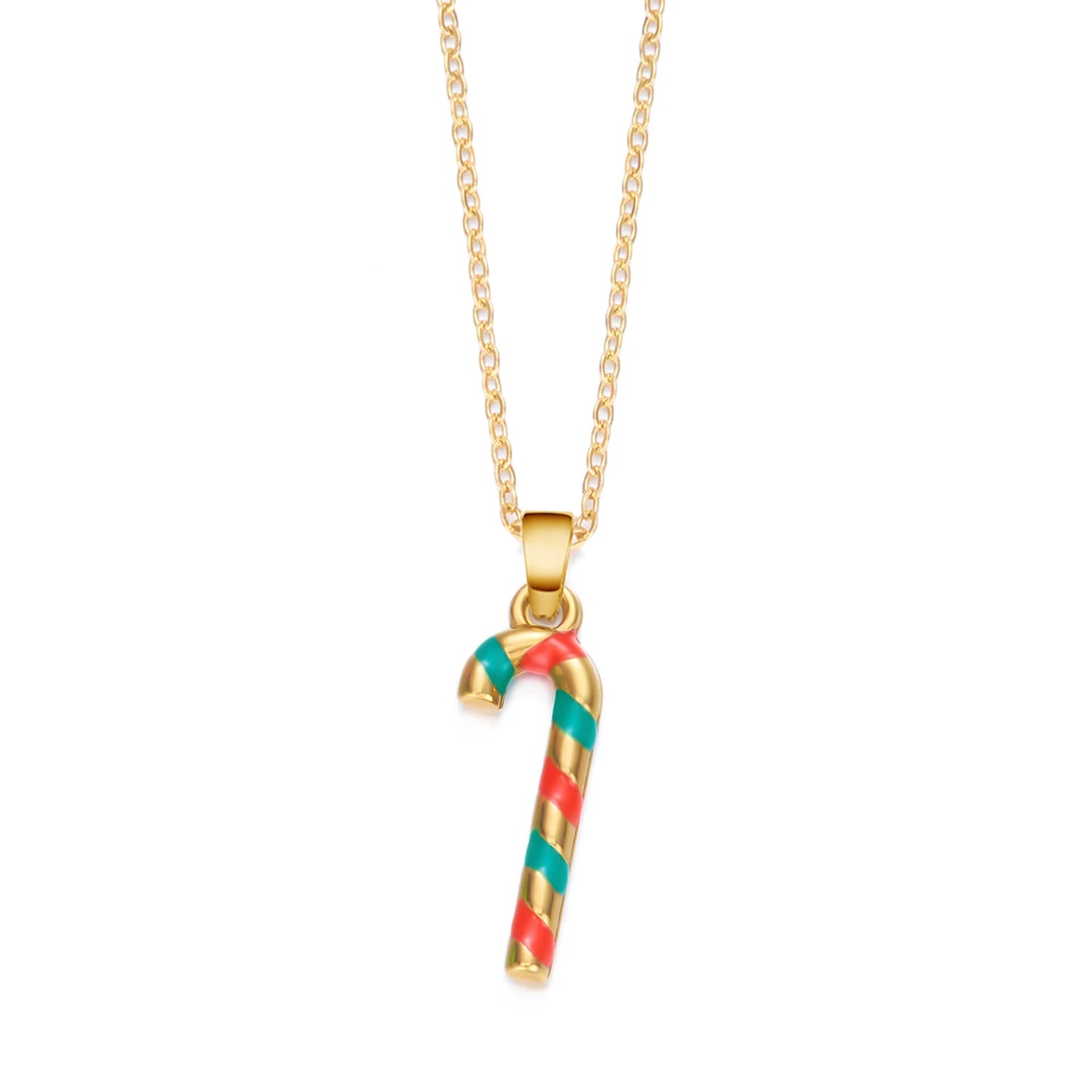 Stainless Steel Colorful Drip Oil Christmas Tree Snowman Pendant Necklace For Women Y2k Fashion Neck Chain Jewelry New Year Gift