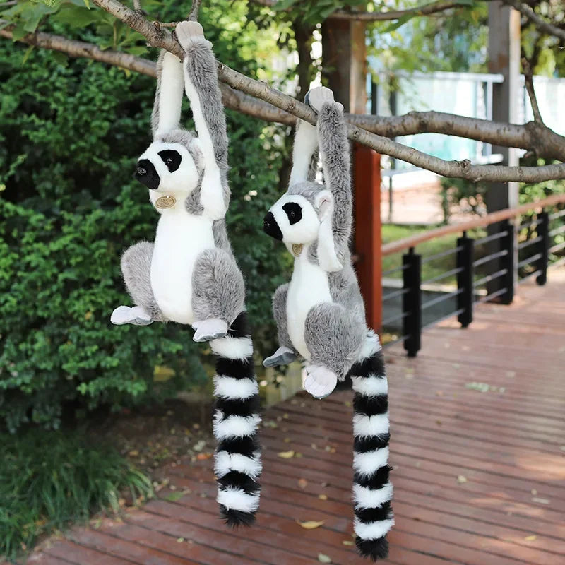 28cm Wild Lemur Stuffed Plush Animal Toy Short and Long Arms Simulated Plushie Like Real Kids Present