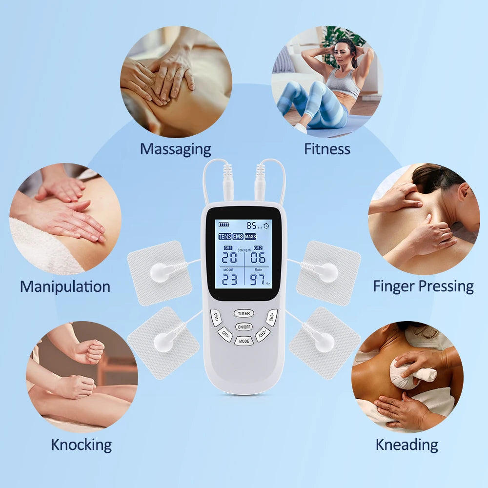 36-Mode Pulse Machine Full Body Back Massager 20-level Muscle Electrostimulator Relaxation