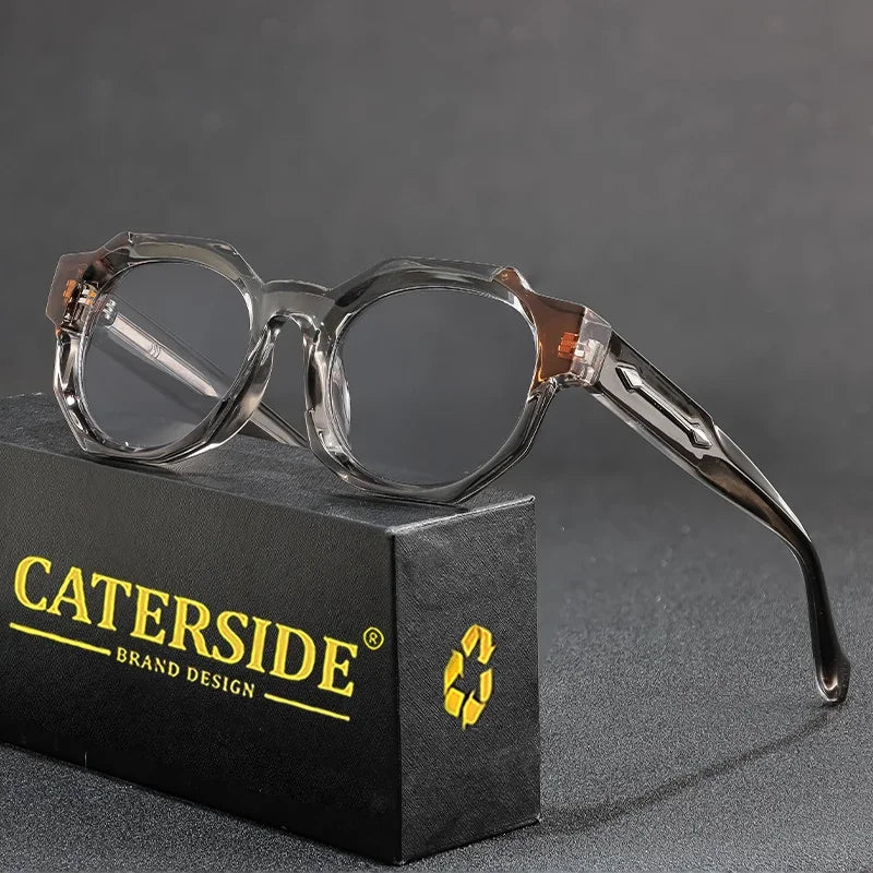 CATERSIDE Retro Punk Square Sunglasses Men Vintage Thick Frame High-Quality Women's Sun Glasses Party and Holiday Travel Eyewear