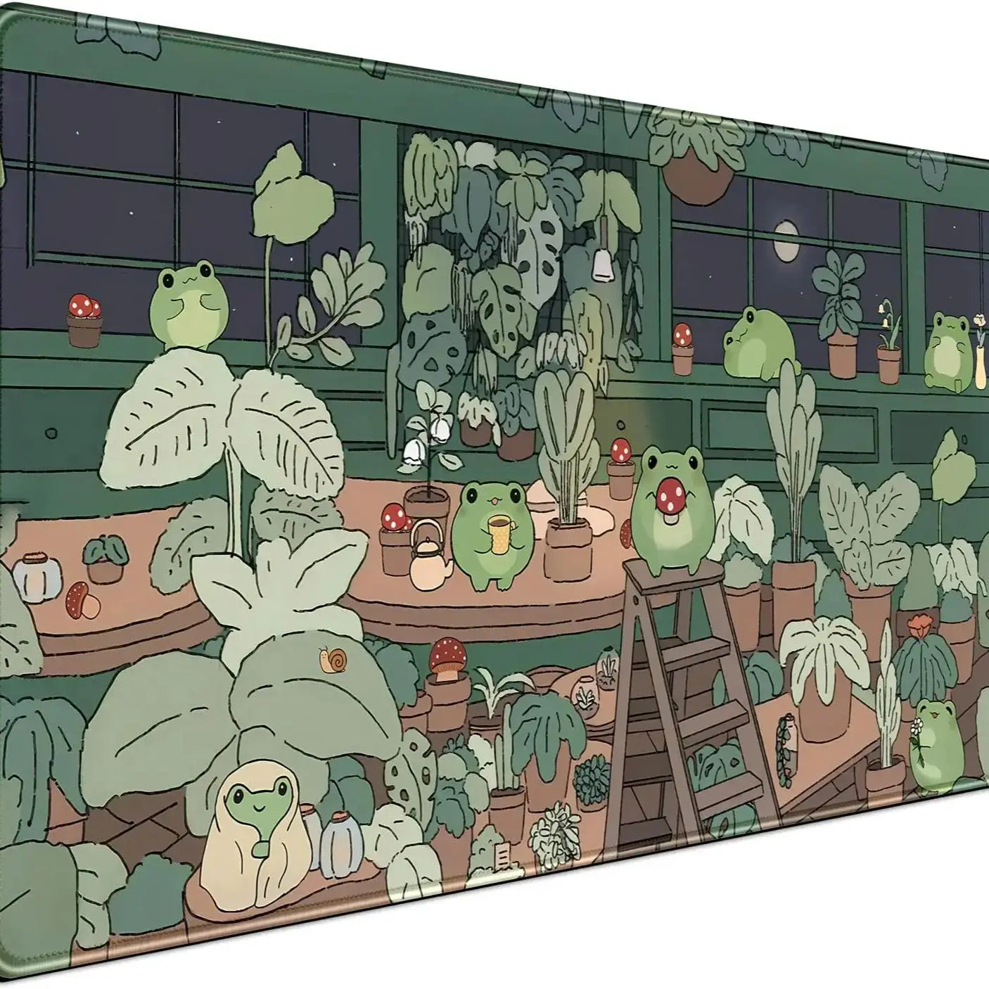 Cute Frog Mouse Pad Desk Pad Kawaii Green Desk Decor Mat, Large Gaming Mouse Pad for Desk Computer Keyboard Laptop for Girl