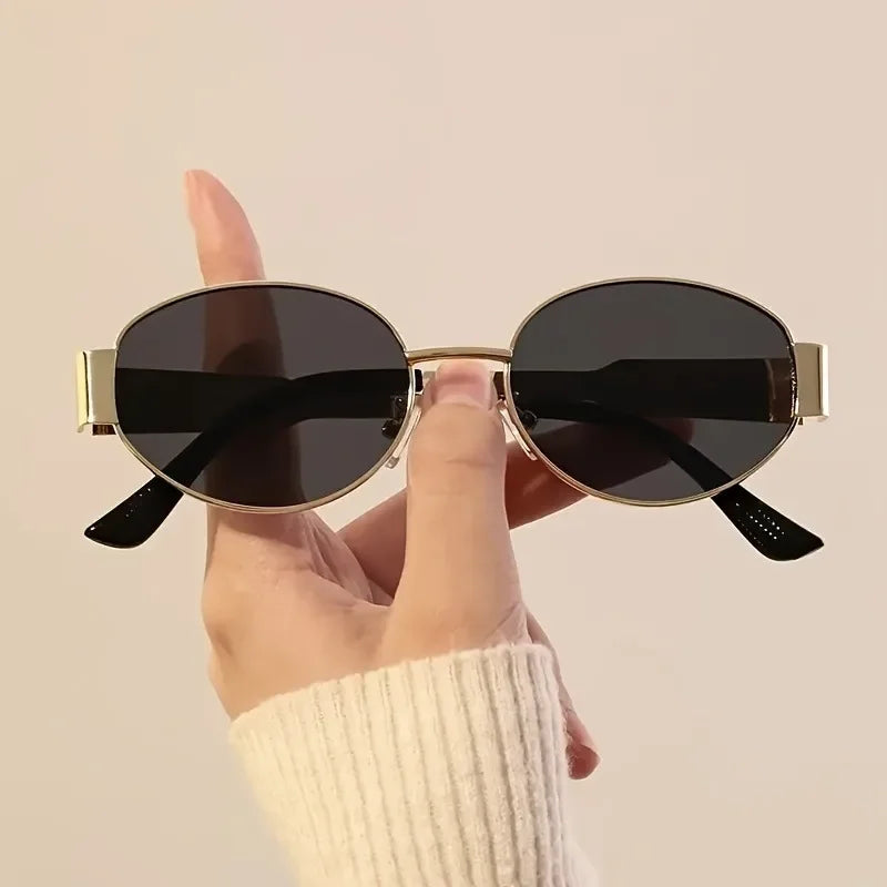1 Pair of Fashion Glasses for Men and Women, Oval Classic Frame, Suitable for Street Snap, Party