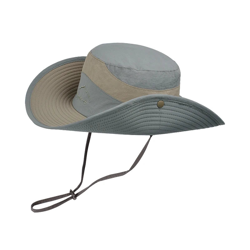 Xinbaoguan 100% Polyester 9233 New Spring/Summer Outdoor Sunshade Hat for Men and Women Mountaineering Big Eaf Fisherman Hat