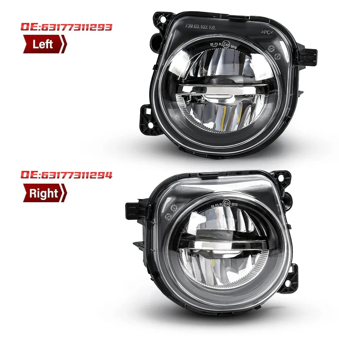 63177311293 63177311294 For BMW 5 Series F07 F10 F11 F18 LCI 528i 535i 550i 2013 2014 2015 2016 LED Fog Lamps Angel Eyes Car 12V