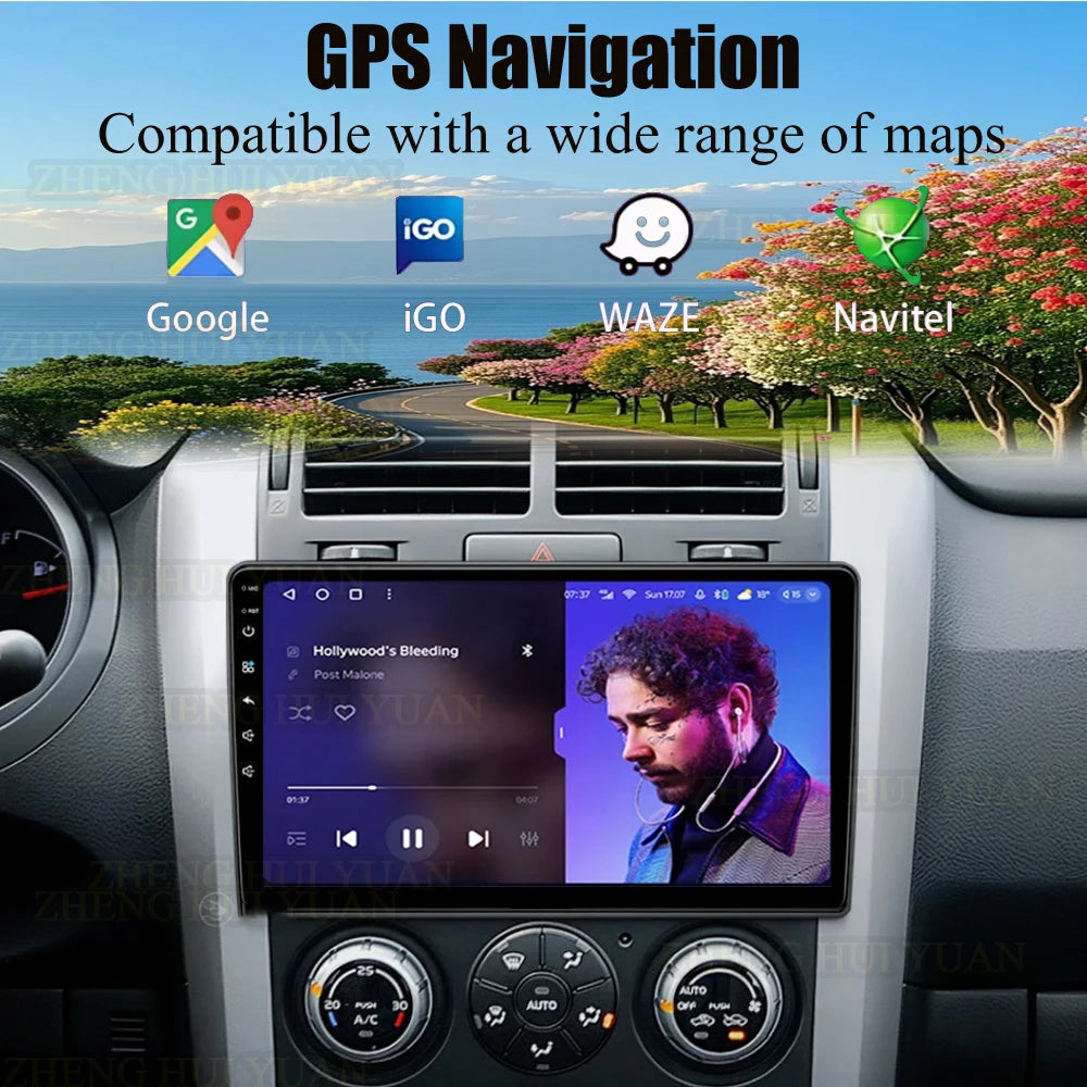 Android 15 Car Radio For Suzuki Grand Vitara 3 2005-2015 Wireless CarPlay Android Auto Multimedia Player GPS 4G WiFi Autoradio 2