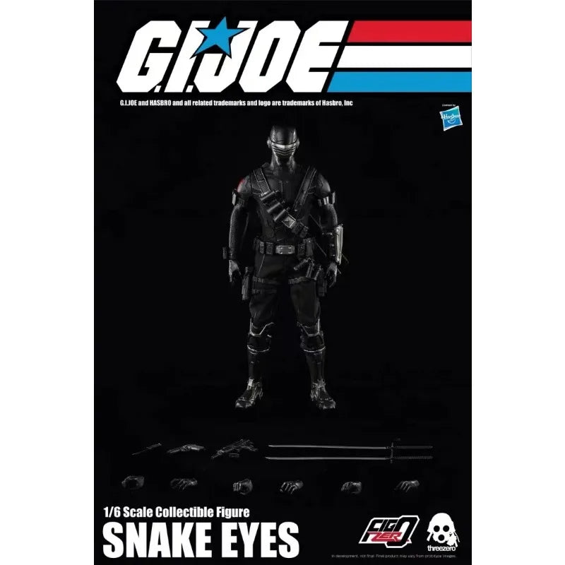 Original Hasbro Threezero FigZero G.I. Joe Series 1/6 SNAKE EYES Action Toy Figure Mode Ornaments