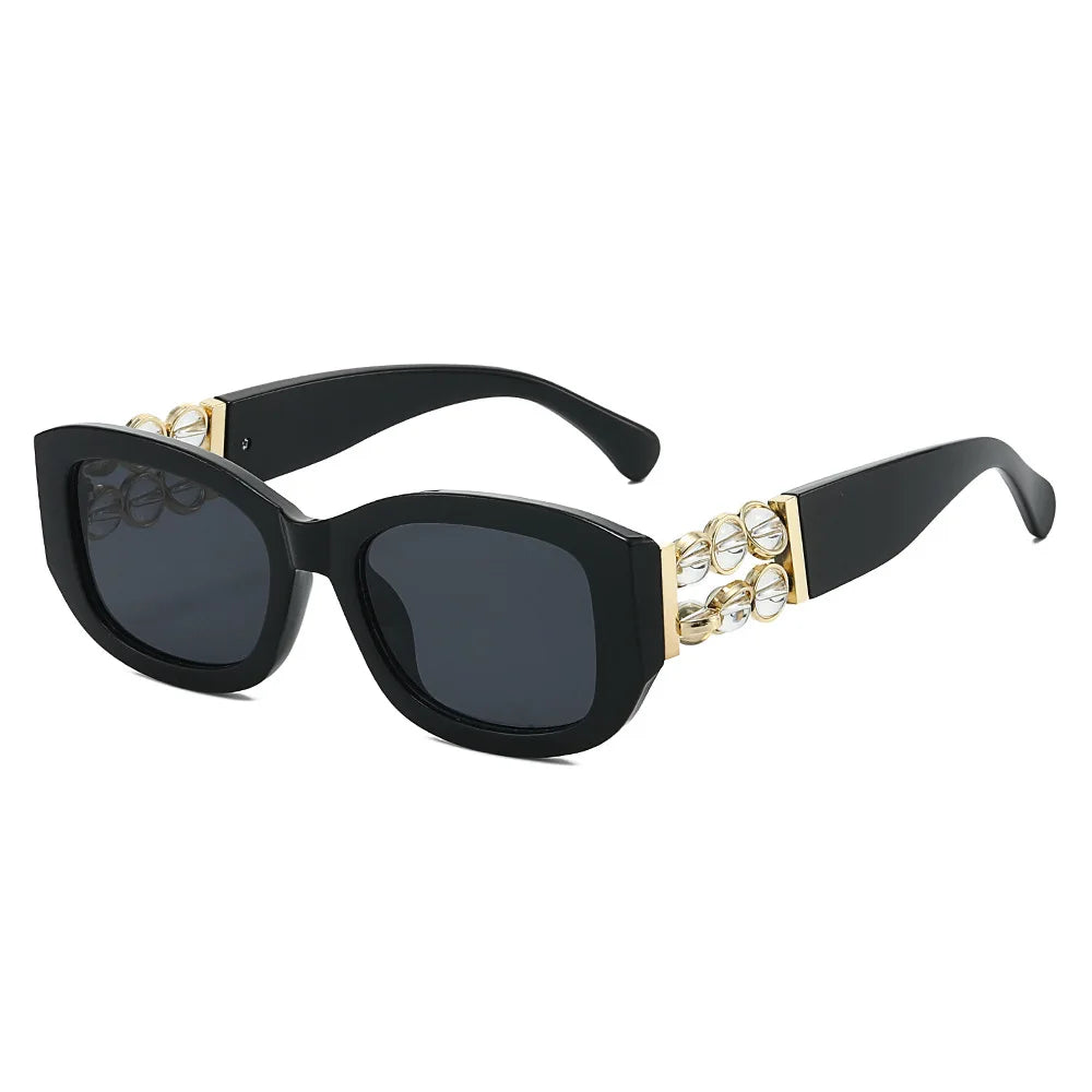JNPCXI Retro Design Women's Sunglasses Ins Style Beads Fashion Sunglasses Simple Light Luxury Couple Sunglasses UV400