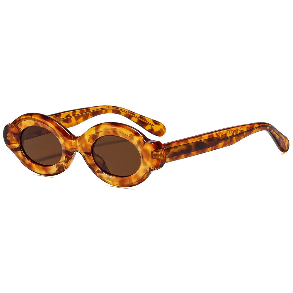 JNPCXI Polarized Retro Oval Women Sunglasses Shades UV400 Fashion Punk Men Trending Quality Leopard Sun Glasses