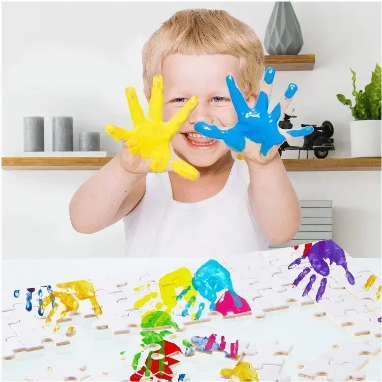Wooden Jigsaw Puzzles for Adults Kids Toys Painting Drawing Blank Coloring Kidcraft Toy Special-shaped Rounded Rectangular