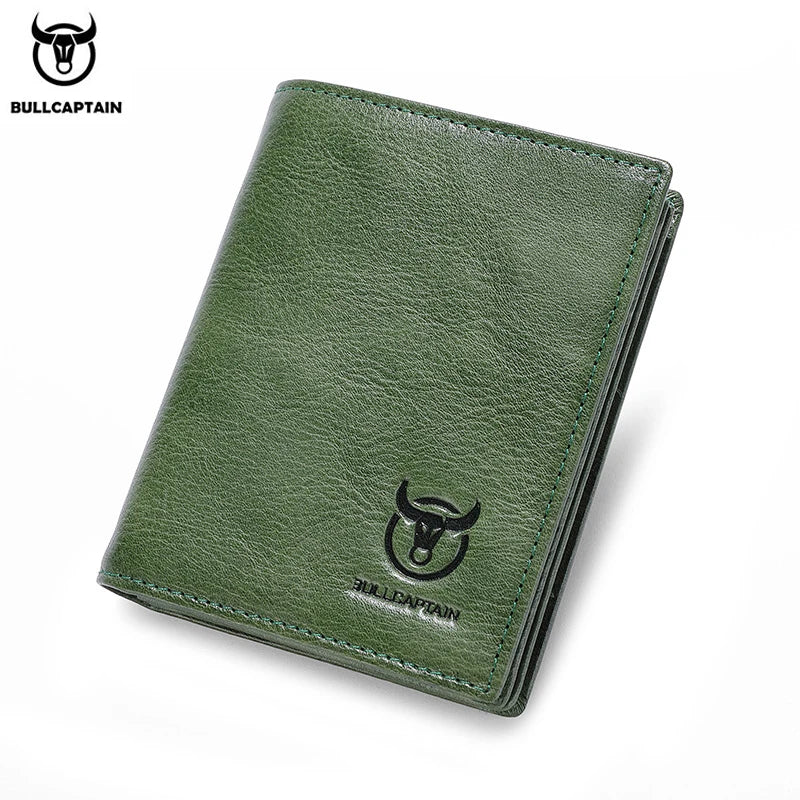 BULLCAPTAIN New 100% Leather Men's Wallet High Quality Product Leather Men's Wallet Multifunctional Card Slot Short Wallet QB017