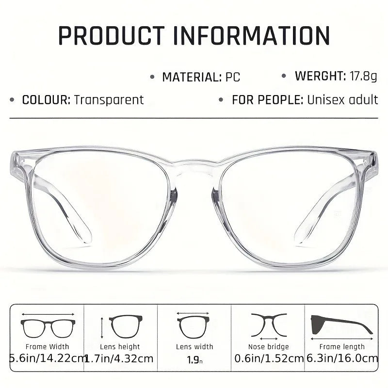 Men's and Women's Blue Light Blocking Glasses, 1 Pair of Fashionable Safety Glasses with Anti-Fog and Anti-Scratch Features