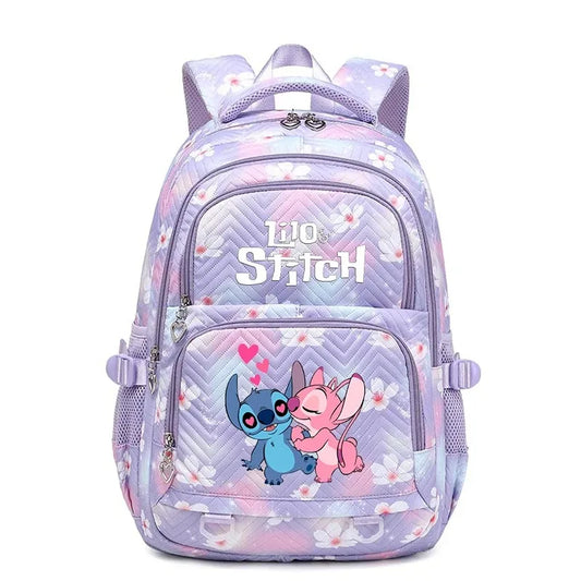 Purple Lilo Stitch Large Capacity Backpack Lightweight School Student Travel Bag