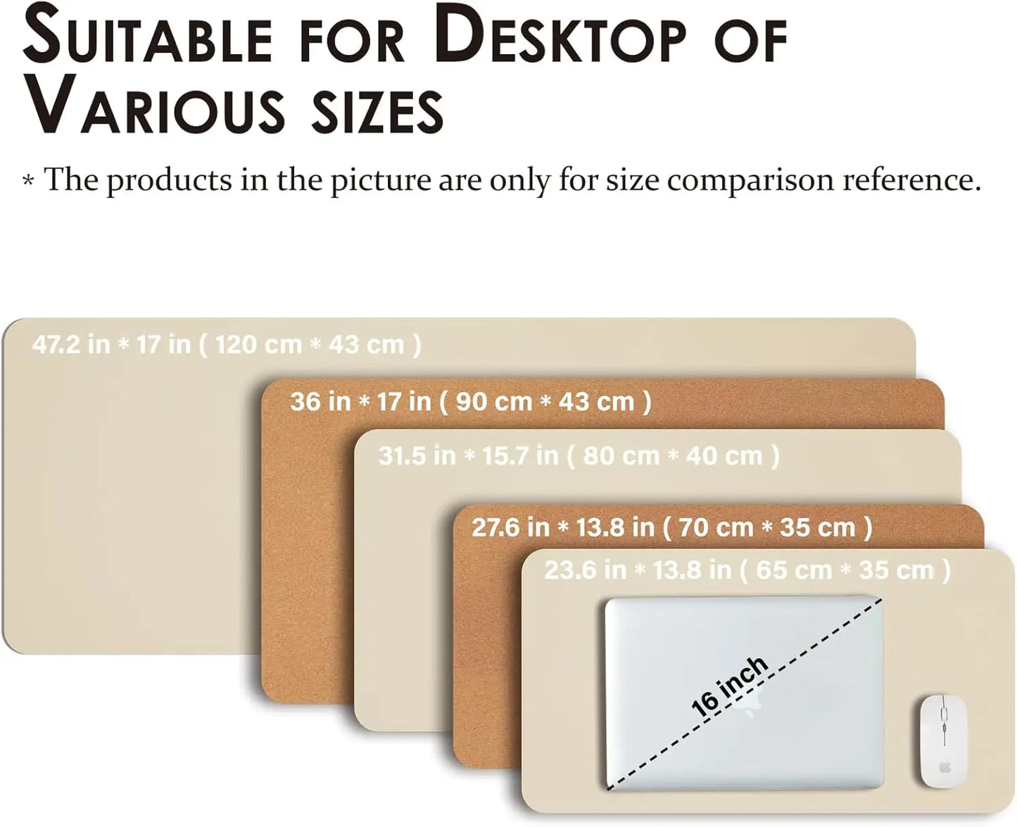 Cork Desk Mat - Dual-Sided Desk Pad for Office and Home - Desk Mouse Mat - Large Mouse Pad and Desk Mats on Top of Desks