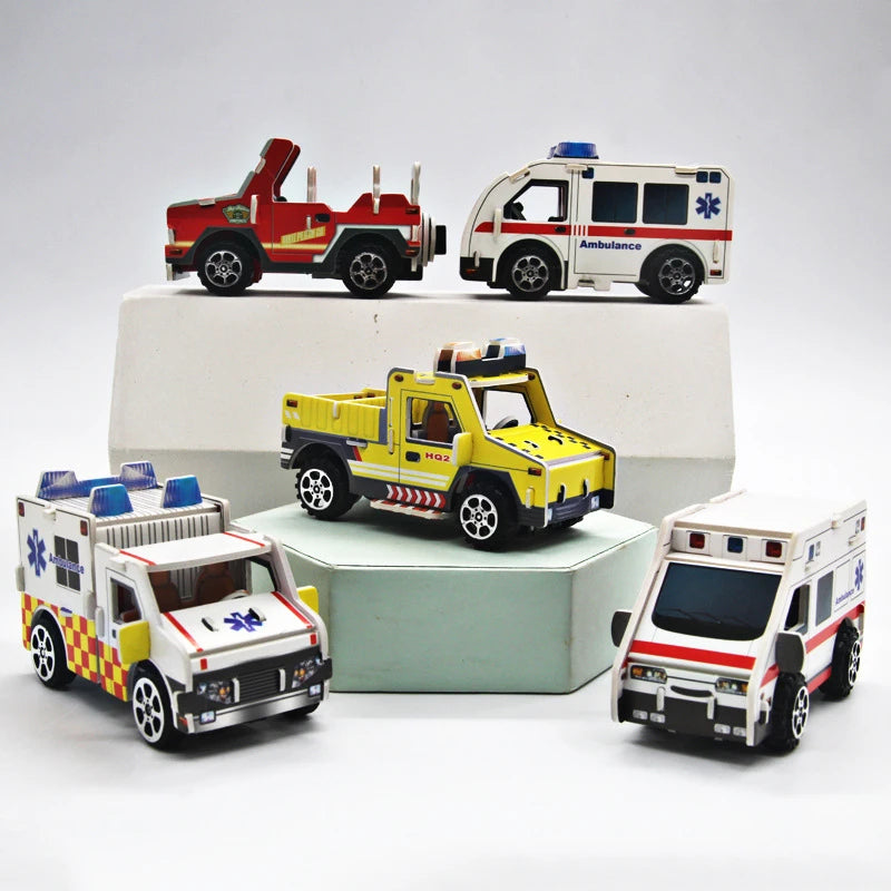 3D Puzzle Engineering Vehicle Paper Handmade DIY Production Brain Puzzle Children's Educational Interactive Games Toys