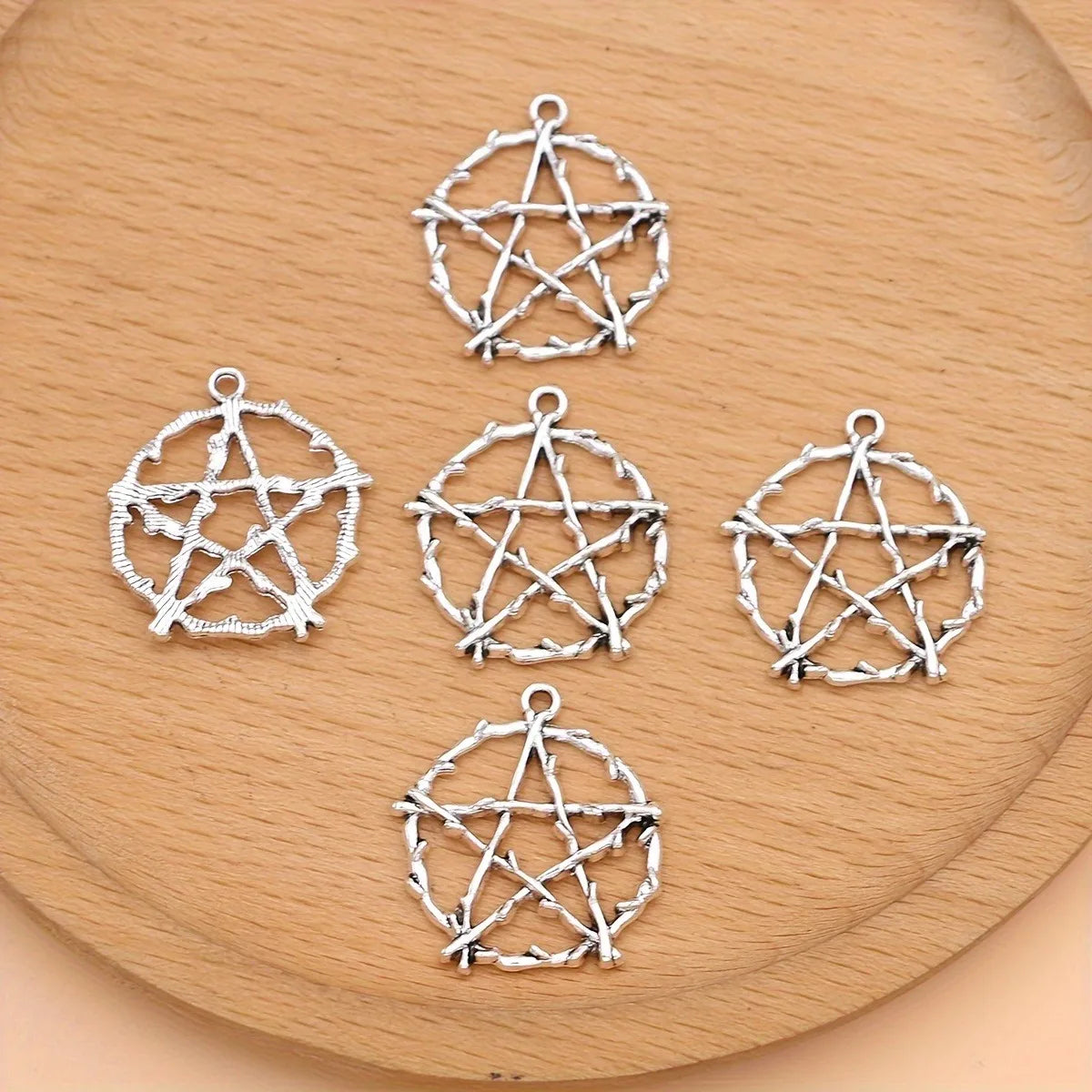 5pcs Big Star Charms Pentagram Pendants For Jewelry Making DIY Necklace Earrings Key Chain Accessories