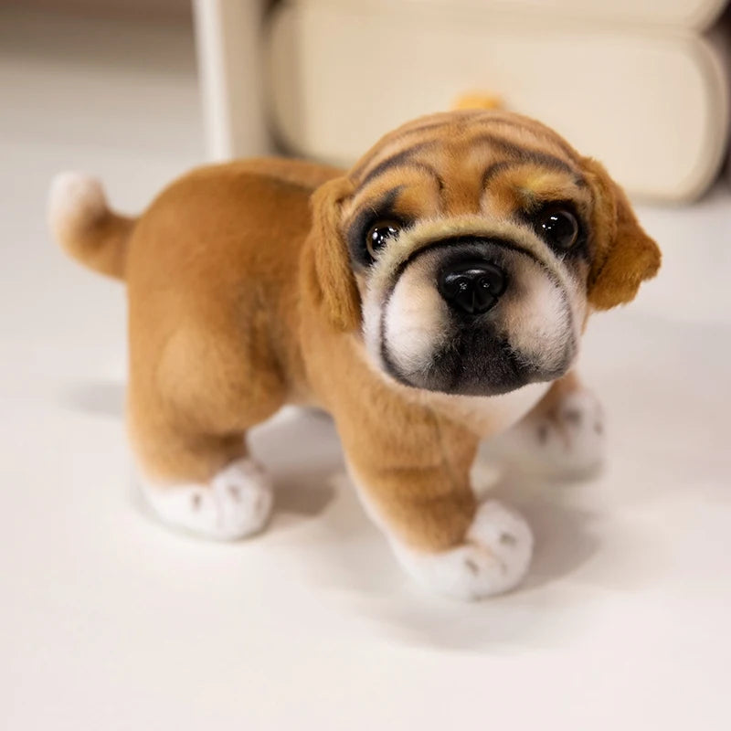 Realistic Poodle Pug Puppy Plush Toy Miniature Guinea Pig Stuffed Doggy Cute Fluffy Pet for Room Decor Children's Birthday Gift