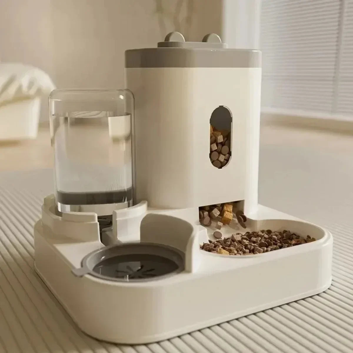 Automatic Pet Feeder with Water Fountain, Large Capacity Food & Water Dispenser