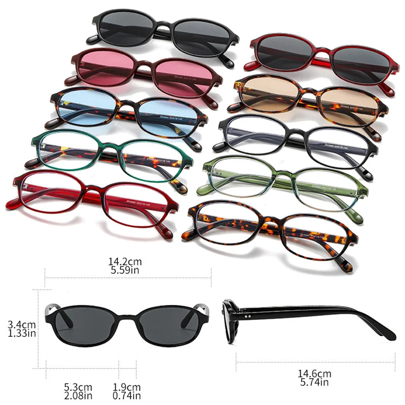 JNPCXI New Ins Popular Fashion Oval Sunglasses Women Leopard Blue Vintage Rivets UV400 Men Punk Clear Lens Frame