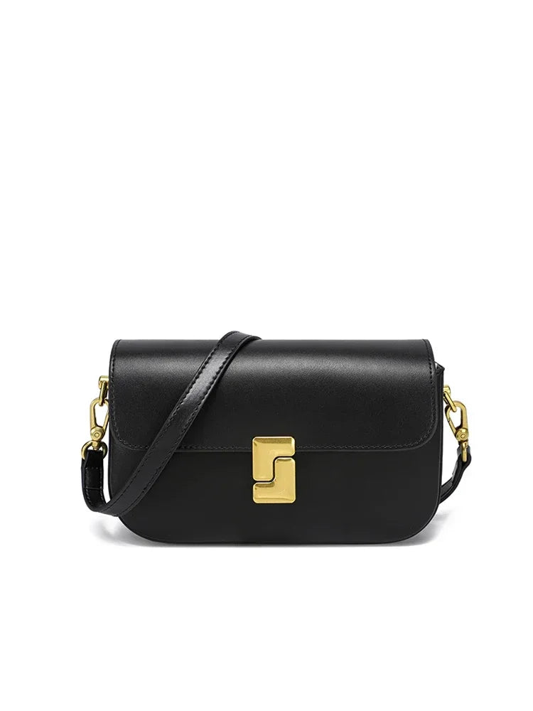Women’s Split Leather Shoulder Bag Trend Brand Small Square Bags Luxury Designer Handbag Messenger bag for Female