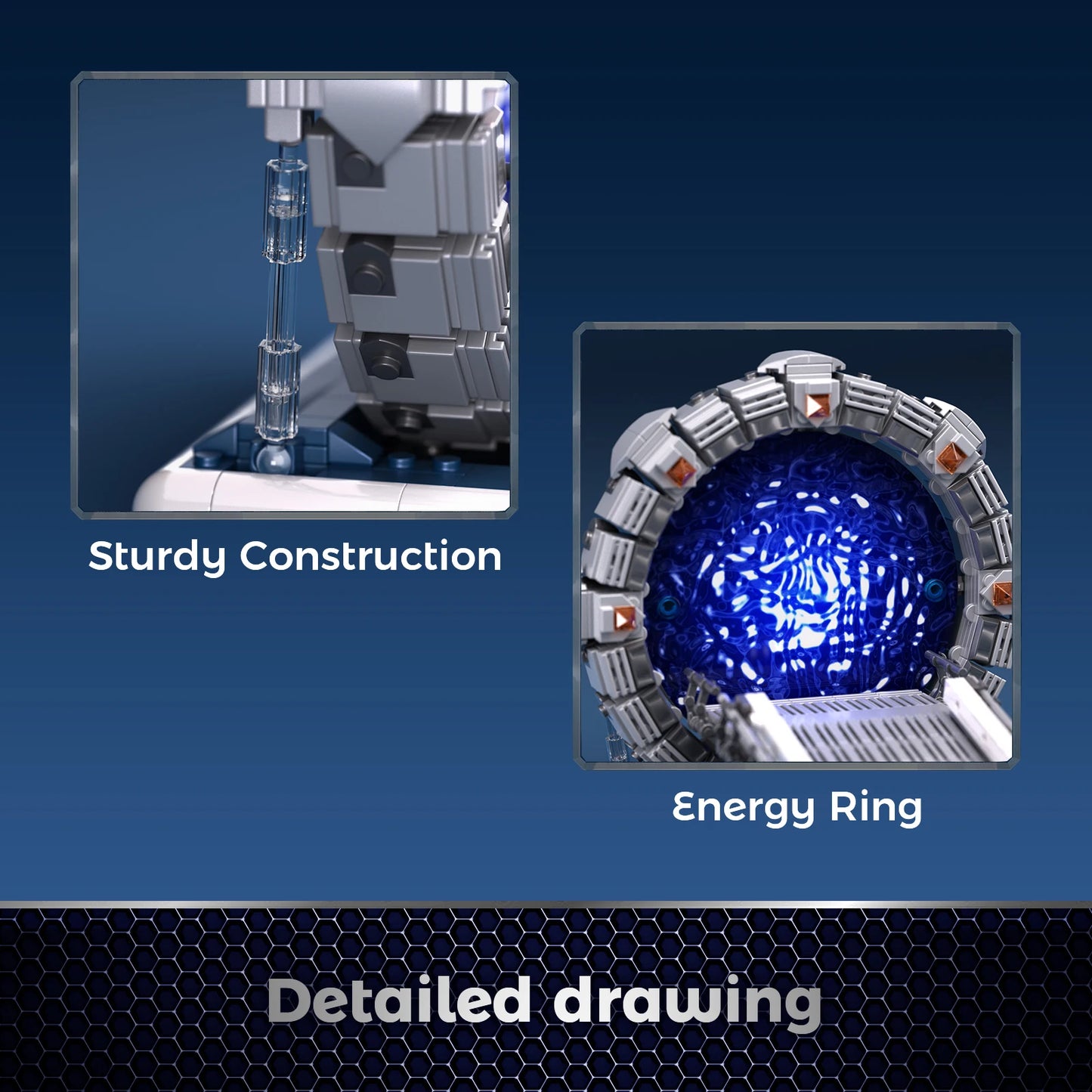Stargateal Building Block Kit, Movie Space Travel Scenes Machine Bricks (722PCS)