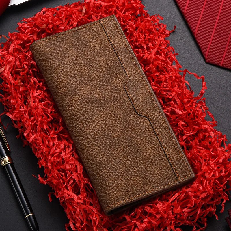 Men's Wallet Long Fashion Multiple Card Slots Men's Wallet Slim Long Thin Mens Luxury Wallet Designer Wallets Men with Coins Bag