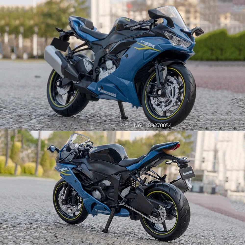 1:12 Kawasaki Ninja ZX-6R R1250GS Cars Model Toys Diecast Alloy Motorcycle Front Wheel Steering Vehicles Decorative for Boy Gift