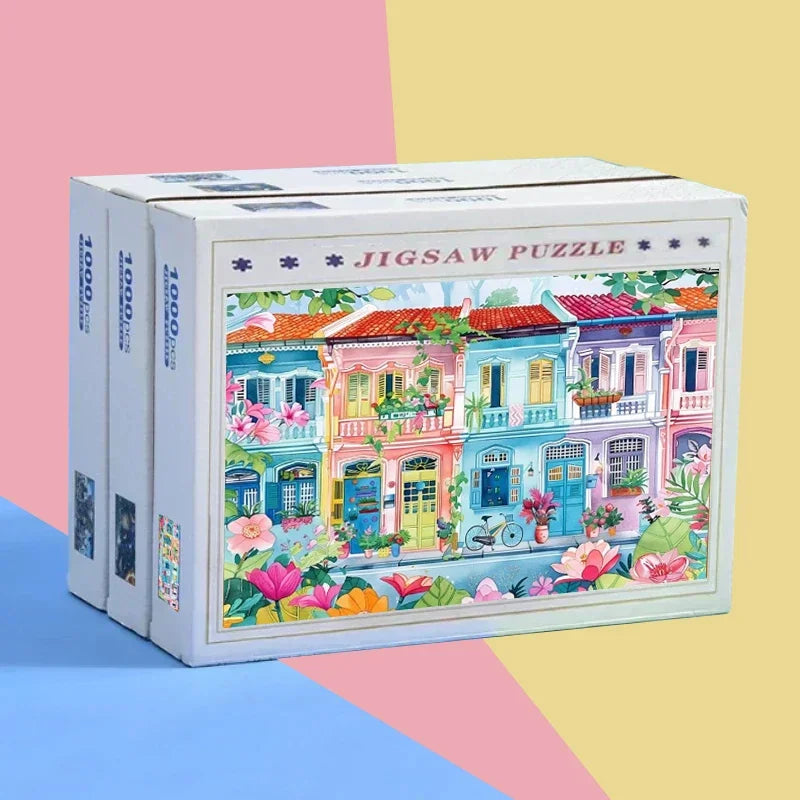 Paper Adult Jigsaw Puzzle 1000 Pieces Puzzle Toys Landscape Animation Puzzle Decorative Painting Exercise Brain Thinking