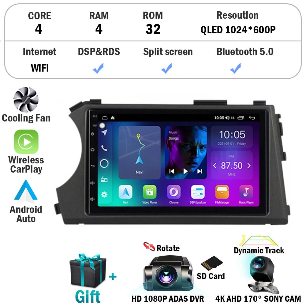 Android 14 HD 7inch Touch Screen Car Radio Multimedia For SSangyong Actyon Kyron Video Player Navigation GPS Carplay Head Unit