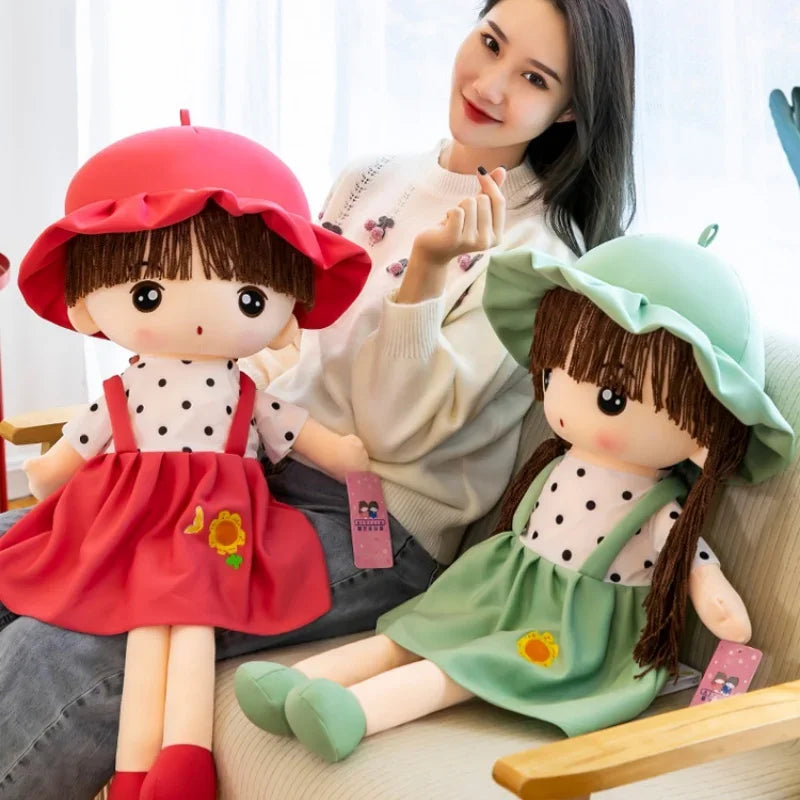 Cute Plush Girls Doll with Clothes Kid Girls Toys Stuffed Soft Cartoon Plush Toys Gift for Children Birthday Christmas present