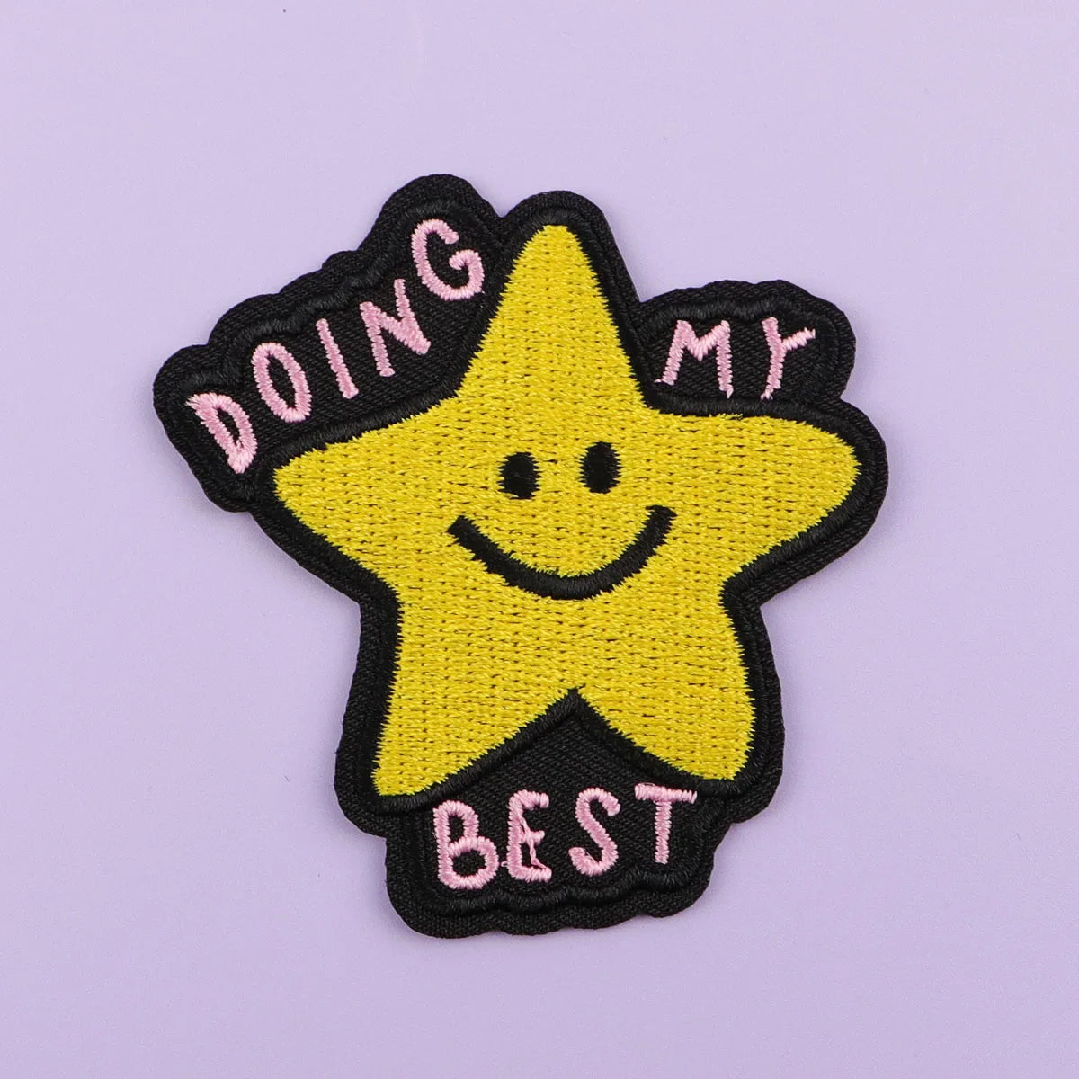 Star Quote Embroidery Patch DOING MY BEST Iron On Patches For Clothing Thermoadhesive Patches On Clothes DIY Sew Badges