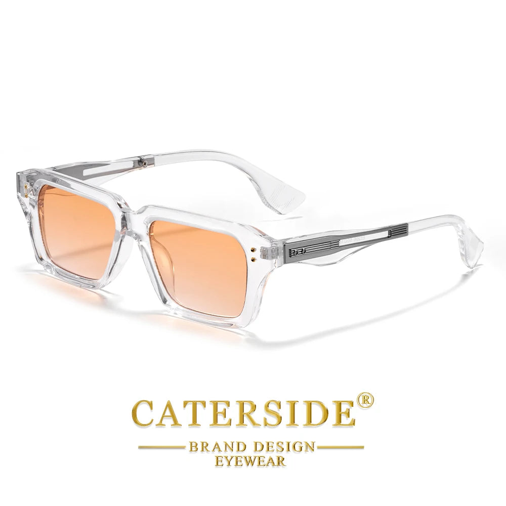 CATERSIDE Retro Men's Sunglasses Unique Temple Design Luxurious Sun Glasses Women Thick Frame Travel Parties UV400 Eyeglasses