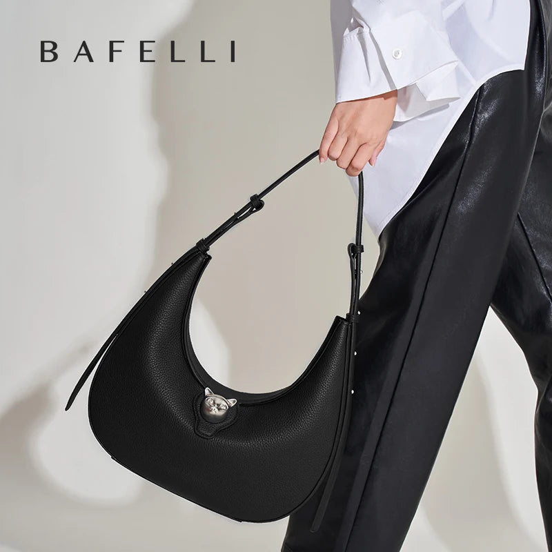BAFELLI NEW WOMEN HANDBAG CAT SERIES LEATHER LUXURY BAG FASHION RETRO SHOULDER