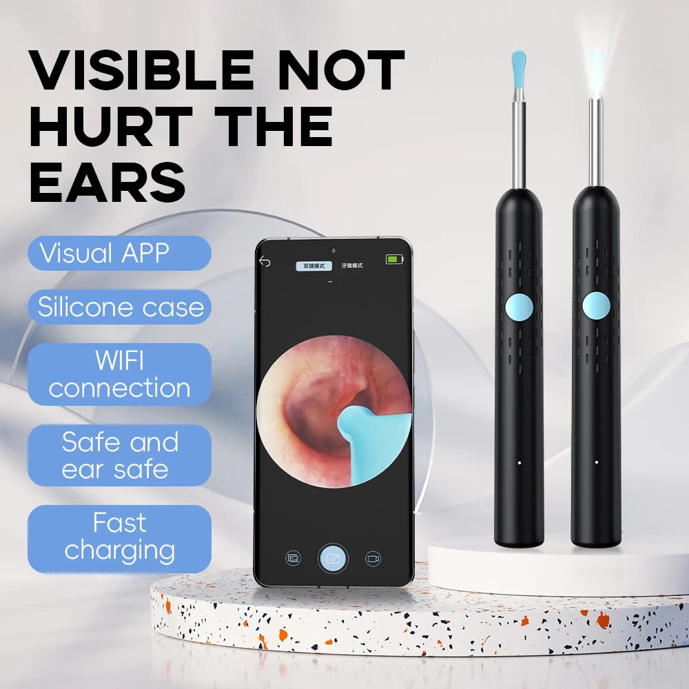 Wireless Intelligent Ear Cleaner 1080P Visual Otoscope Camera Ear Wax Remover Pick Spoon Cleaning Tools Luminous Endoscopy