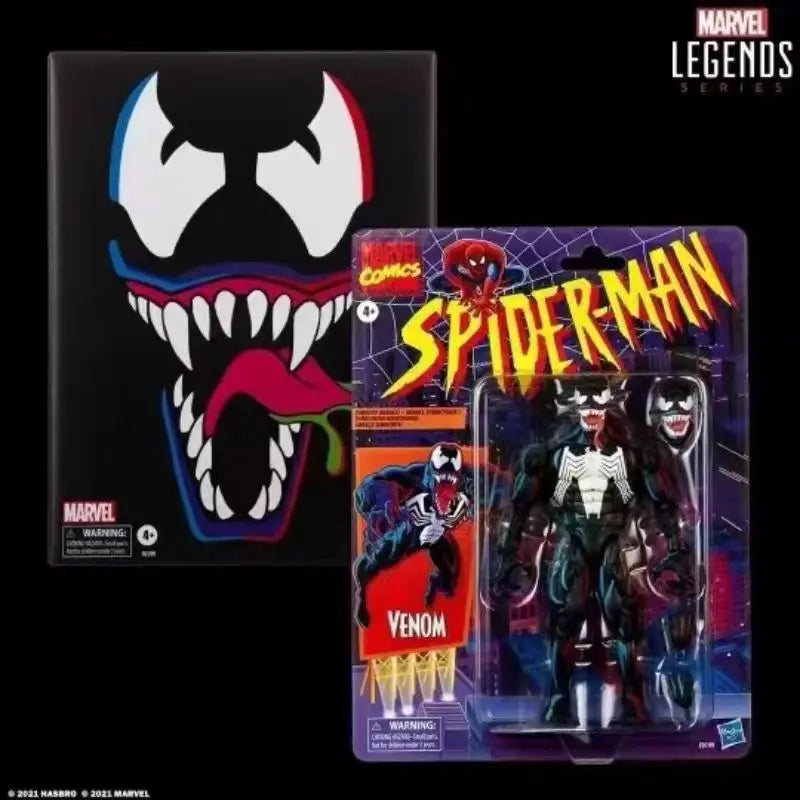 Original Hasbro Marvel Legends Series Retro Packaging Venom Anime Figure Toys Model Collection