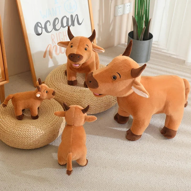25-40cm Cattle Animals Plush Toys Early Childhood Education Props Doll Cute Bull Scalper Ox Cattle Soft Stuffed Pillow Gifts