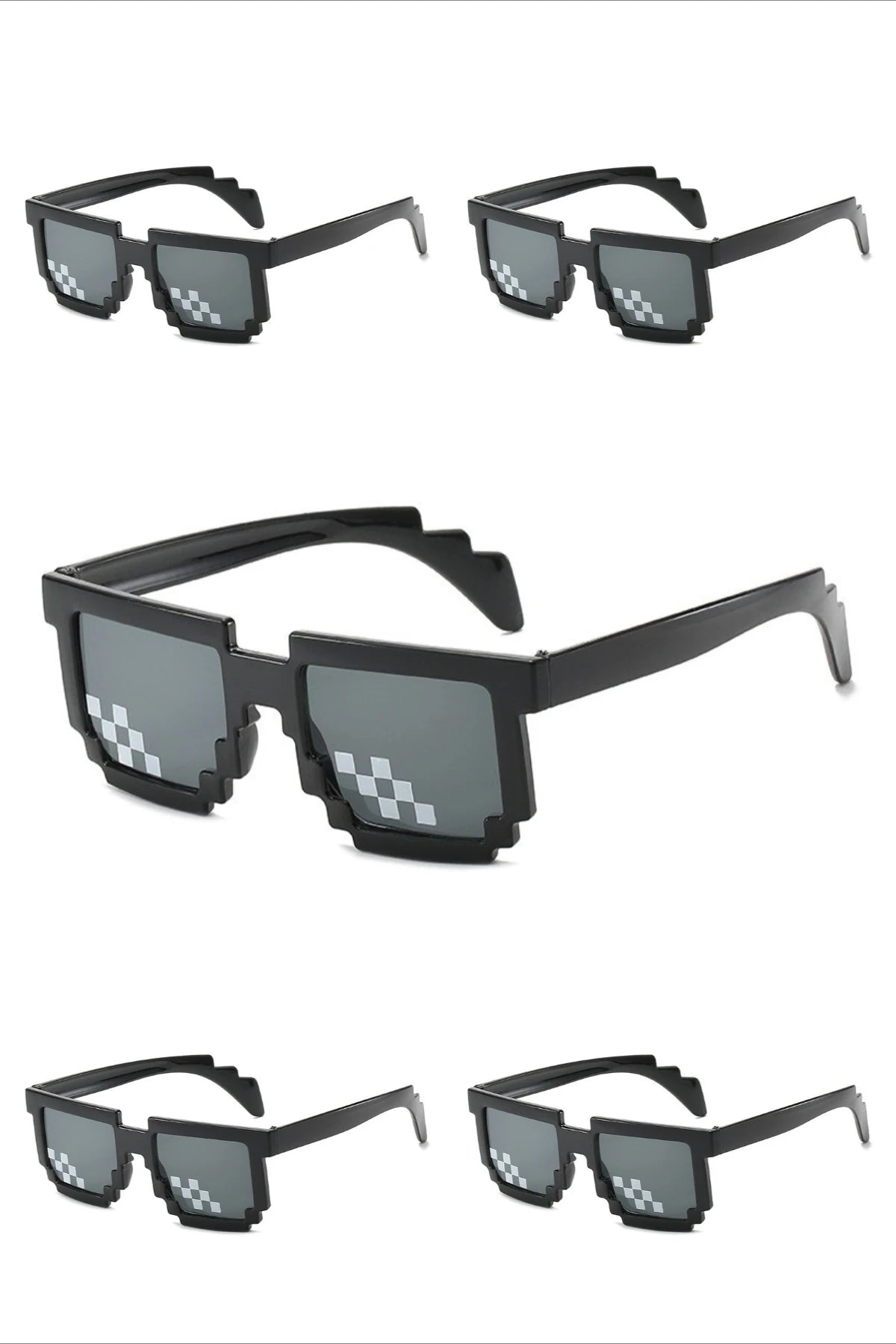 5PCS New Mosaic Glasses Fashion Trend My World Personalized Pixel Sunglasses