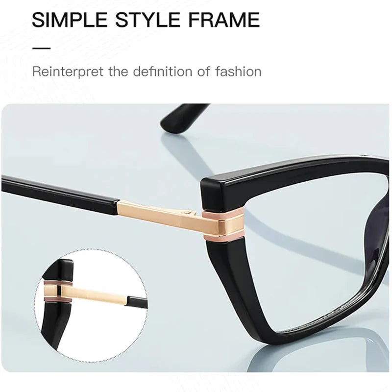 JNPCXI New TR90 Cat Eye Anti Blue Light Reading Glasses Women Trendy Gradient Color Myopia Prescription Photochromic Eyeglasses