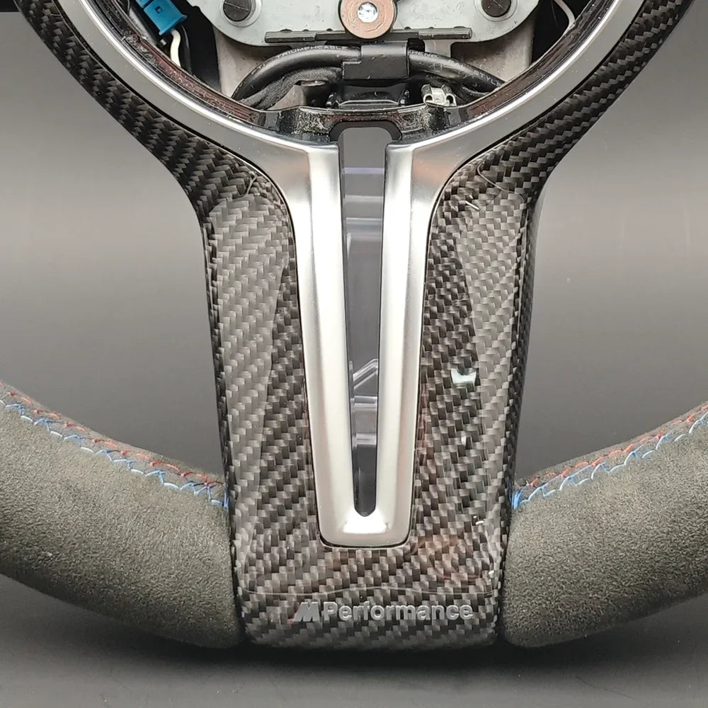 M Sport Carbon Trim Full Alcantara Steering Wheel for BMW F01 F10 F20 F22 F30 F31 F32 M2 F87 M3 F80 M4 F82 F90 X5 F15 F16