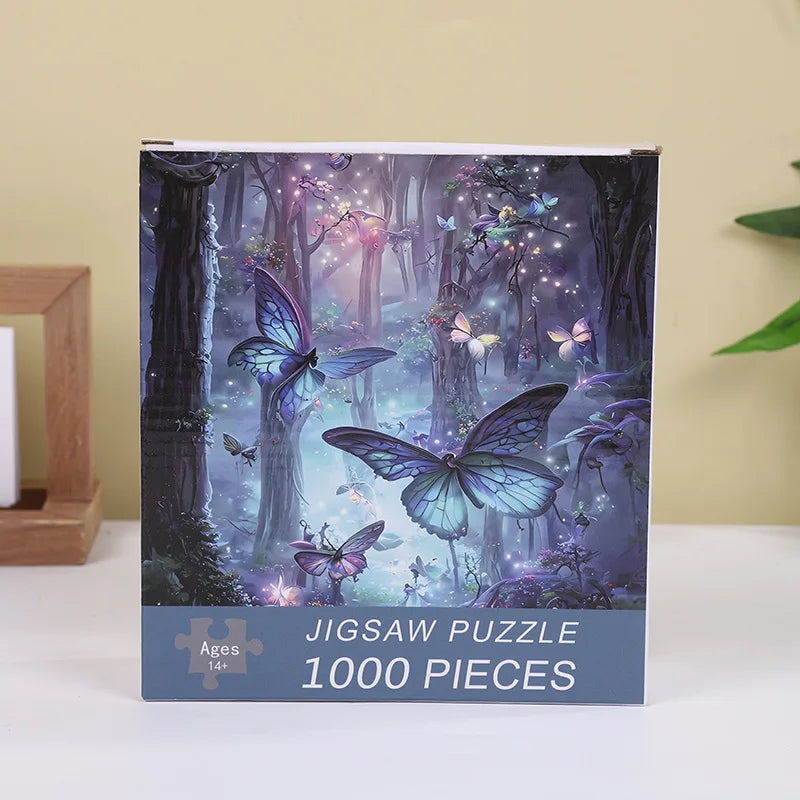 70cm*50cm 1000 Pieces Jigsaw Puzzle 1.1MM Adult Stress Relief Cartoon Landscape Art Painting Puzzle Children's Toys Gift