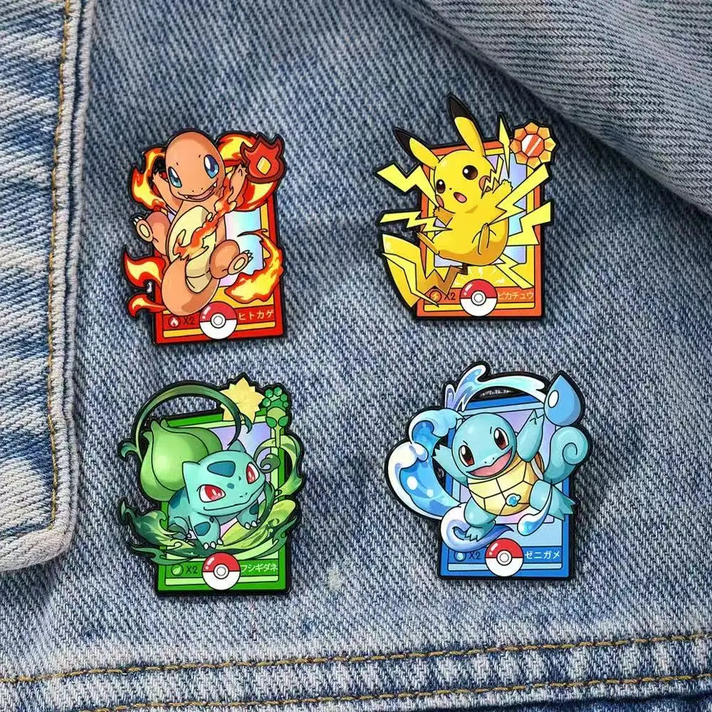 4pcs Cute Cartoon Game Console Monsters Lapel Pins Set Fashion Jewelry Brooches for Backpack Clothes Holiday Gifts