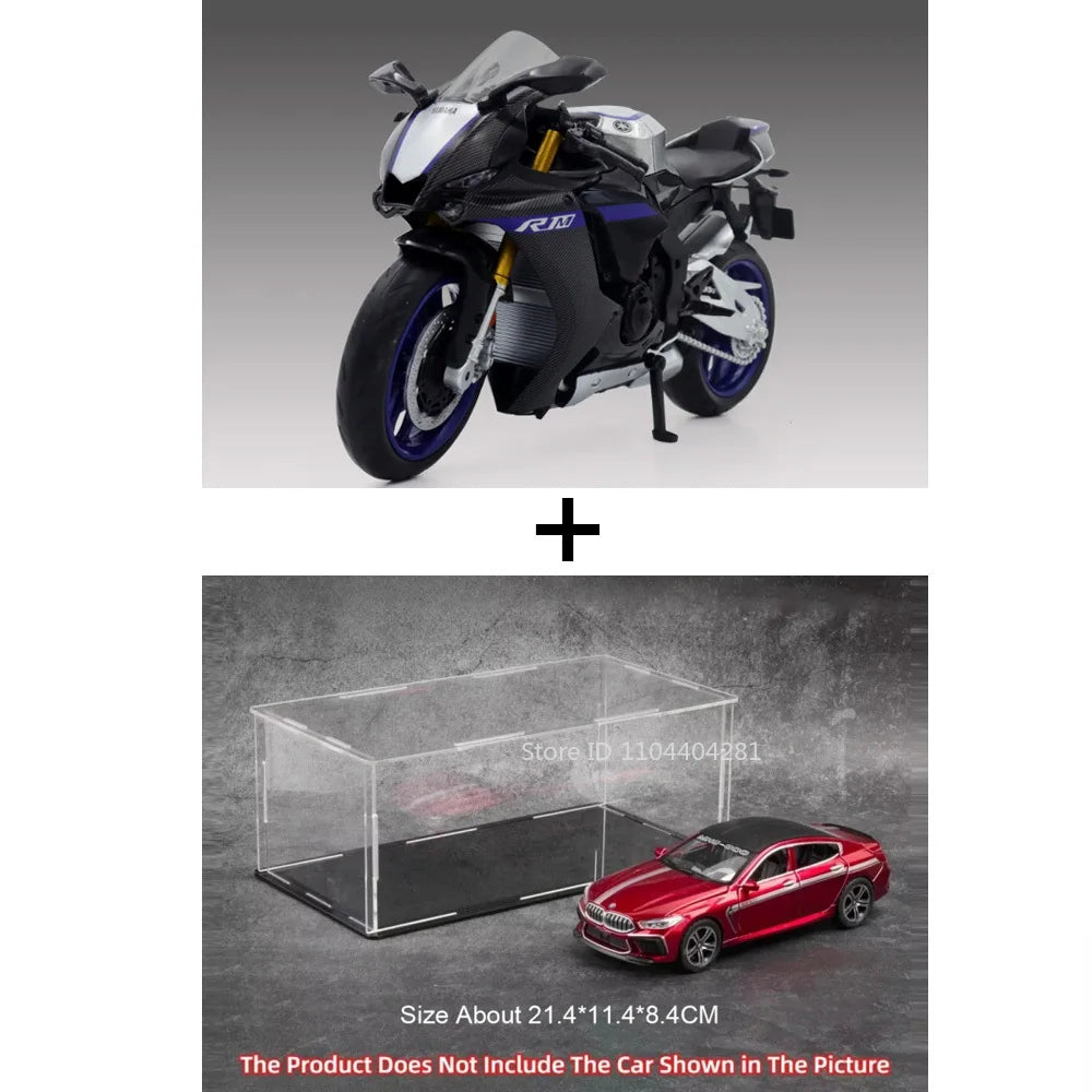 1:12 Scale Yamaha YZF-R1M Model Car Toy Racing Motorcycle Simulation Diecast Front Wheel Steering Toy Series Boy Gift Collection