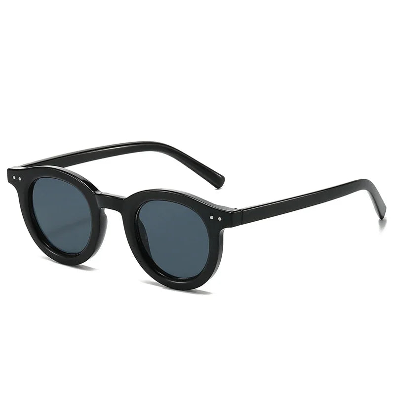 JNPCXI New Oval Sunglasses Women Fashion Clear Gradient Shades UV400 Black Orange Men Trending Rivets Punk Sun Glasses