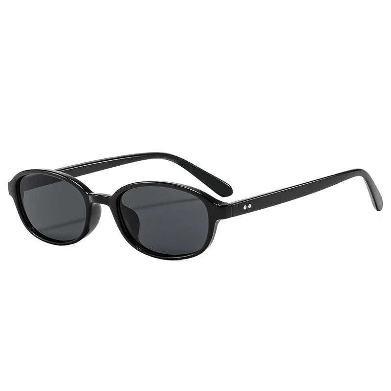 JNPCXI New Ins Popular Fashion Oval Sunglasses Women Leopard Blue Vintage Rivets UV400 Men Punk Clear Lens Frame