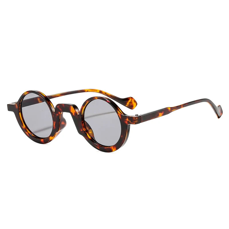 JNPCXI New Retro Small Round Punk Women Sunglasses Fashion Green Shades UV400 Trending Men Leopard Sun Glasses